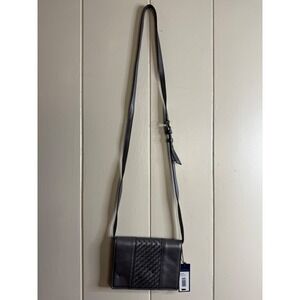 Cole Haan‎ Crossbody Bag Women's Leather Woven Storm Cloud Flap Shoulder Bag NWT